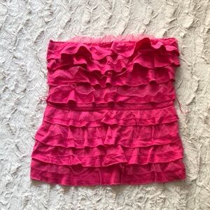 Hollister Pink Ruffle Tube Top